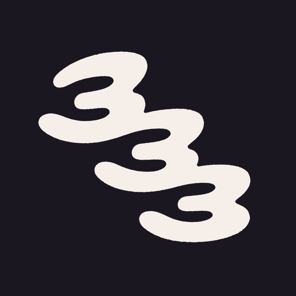 333 app icon, dark