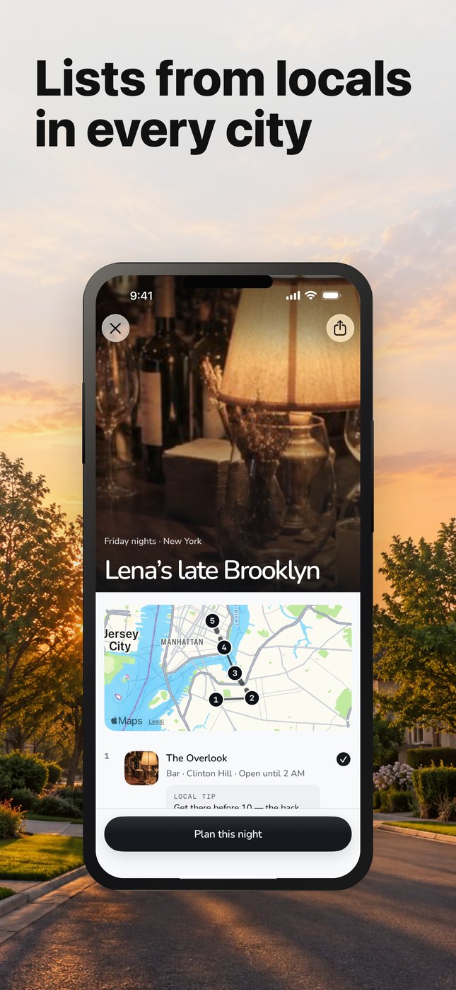 Lists from locals in every city