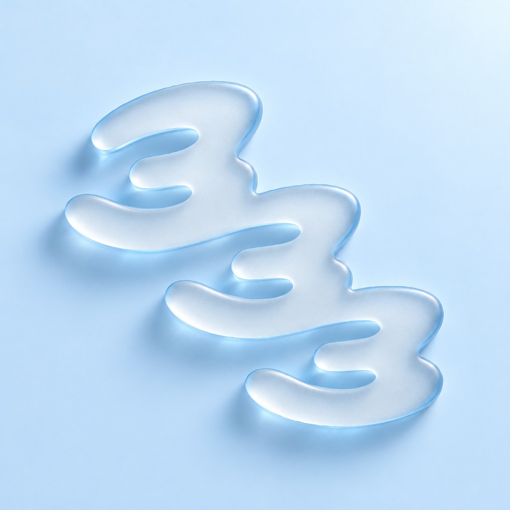 333 logo as glass
