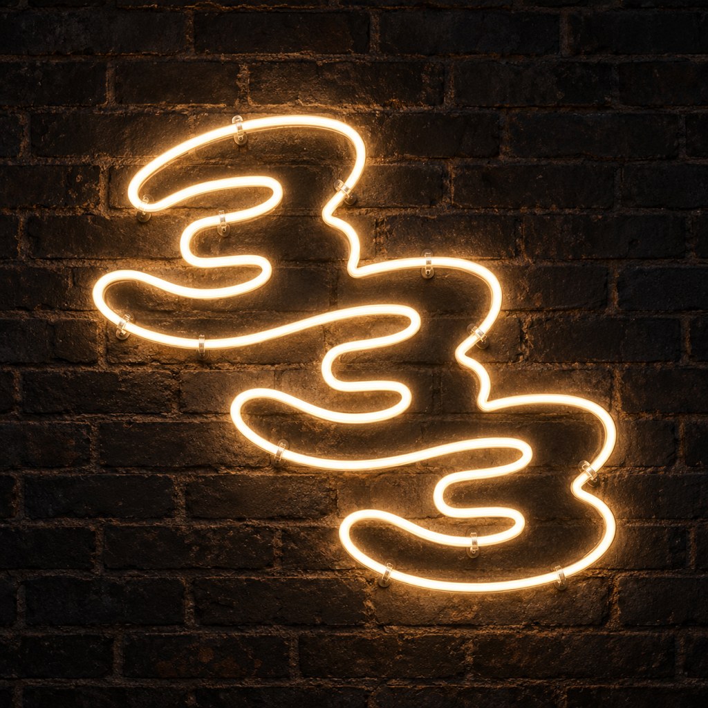 333 logo as neon